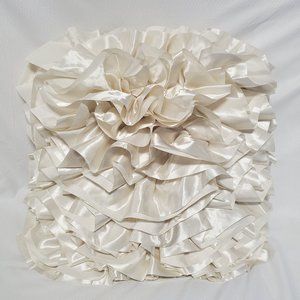 Pier 1 Dramatic Cream Flower Pillow